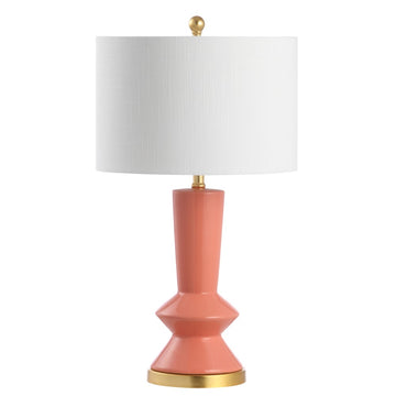 Ziggy 27" Ceramic/Iron Contemporary Glam LED Table Lamp - JONATHAN Y